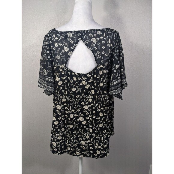 Lucky Brand Top Womens 2X Floral Cotton Modal Blend Boho Blouse Plus Sz XXL N14 - Picture 2 of 8